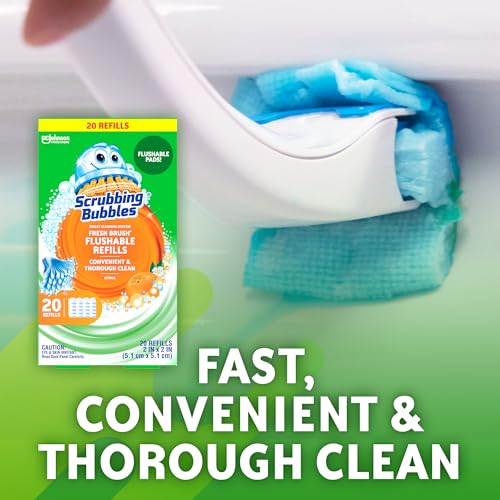 Scrubbing Bubbles Flushable Toilet Wand Refill Pads - 20 Count, Citrus Scent