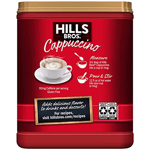 Hills Bros. Classic Cappuccino Instant Coffee Mix, 14oz (Pack of 4)