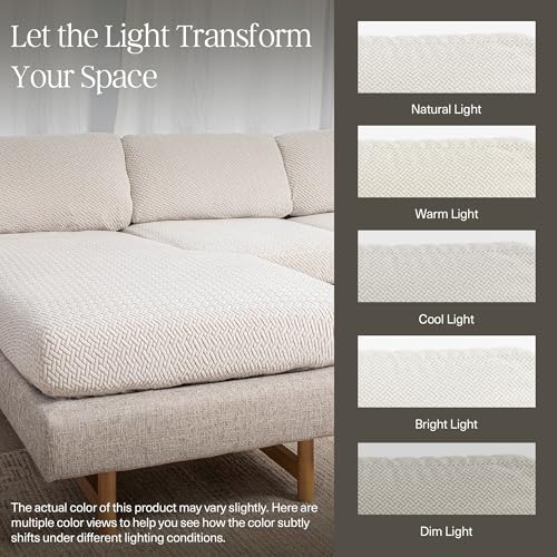 Nolan Interior Jacquard Sofa Cover - Stretchy Pet-Proof Slipcover, Jade White
