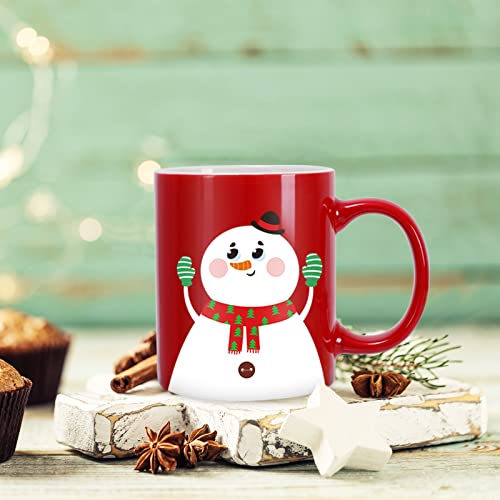 Christmas Ceramic Mug Set 6 Pack - Santa Snowman Reindeer & Penguin 12oz Holiday Coffee Cups