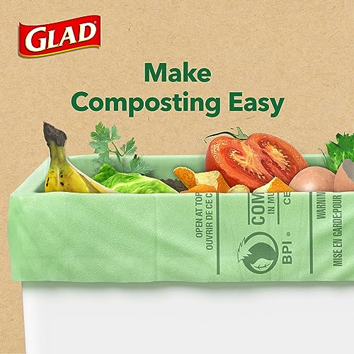Glad Compostable Kitchen Trash Bags - 2.6 Gallon, 22 Count