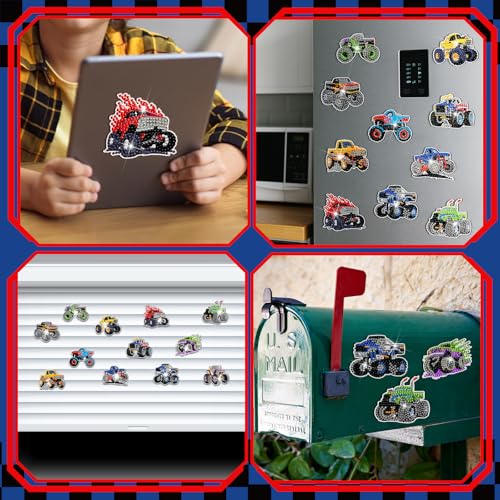 Zonon 12-Piece Truck Diamond Painting Kit - DIY Fridge Magnets