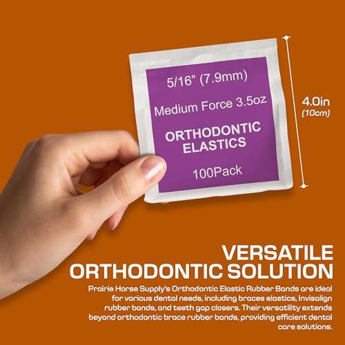 Prairie Horse Supply Orthodontic Rubber Bands 5/16 Inch 100 Pack with Placer