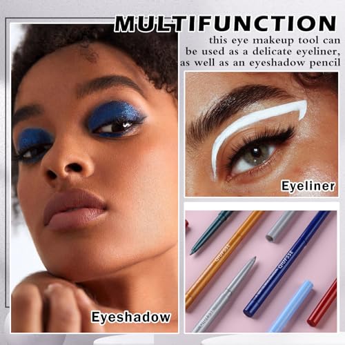 Red Eyeliner Pencil 3-Pack Waterproof Retractable Dark Red Eye Pen