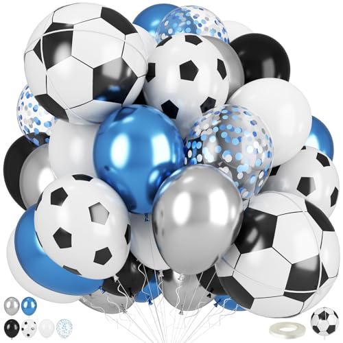 Soccer Balloons Set - 18 Inch Foil & Confetti Balloons for Parties