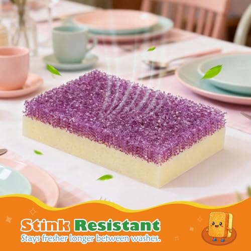 Temperature Responsive Dual-Sided Scrub Sponges - 6 Pack