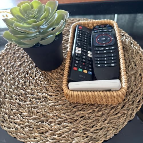 8-Inch Handwoven Rattan Tray for Keys and Jewelry Storage