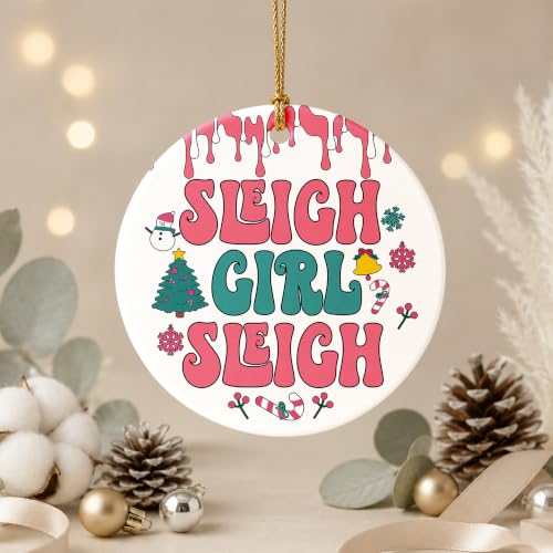Retro Pink Christmas Ornament with Humor - Holiday Keepsake for Teen Girls & Friends