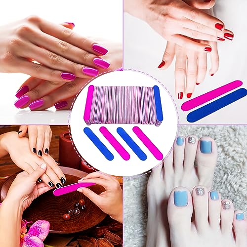 HomeyEra Wooden Emery Boards and Nail Files Bulk - 100 Pack Mini Double-Sided Nail Files for Natural Nails
