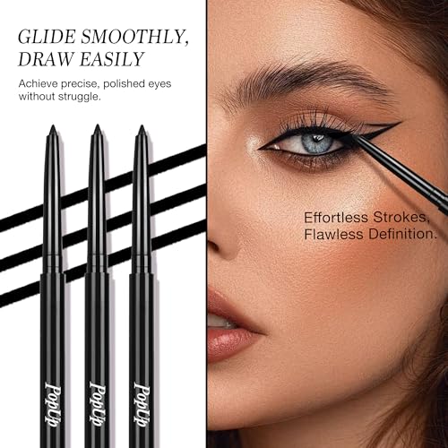 PopUp Waterproof Gel Eyeliner Pencil - Long-Lasting Smudge-Proof Black