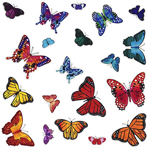 Iconikal 100 Count Butterfly Window Clings - Reusable Vinyl Decor