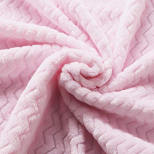 CREVENT 2-Pack 30''x40'' Soft Baby Blankets - Giraffe & Pink