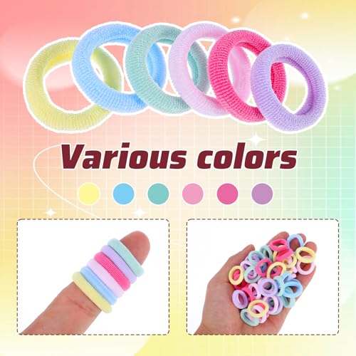 500 Pcs Toddler Hair Ties - Soft Multicolor Elastic Ponytail Holders