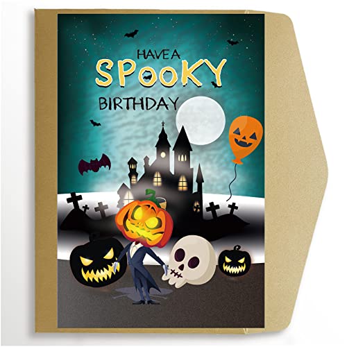Goroar Halloween Birthday Card - Spooky October Greeting Card