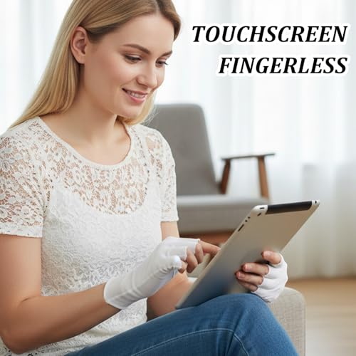 ADLABLD 4 Pairs Fingerless Cotton Moisturizing Gloves for Dry Hands Eczema