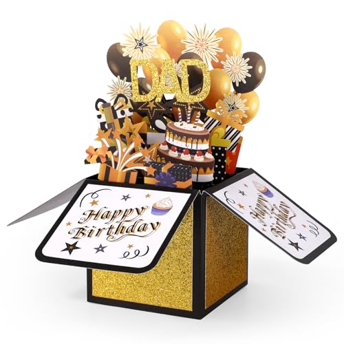 Gosknor Dad Happy Birthday Pop Up Card with Envelope Set