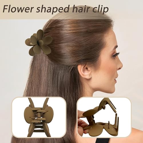 GraLigLuxu 4-Pack Matte Hair Claw Clips for Thick and Thin Hair