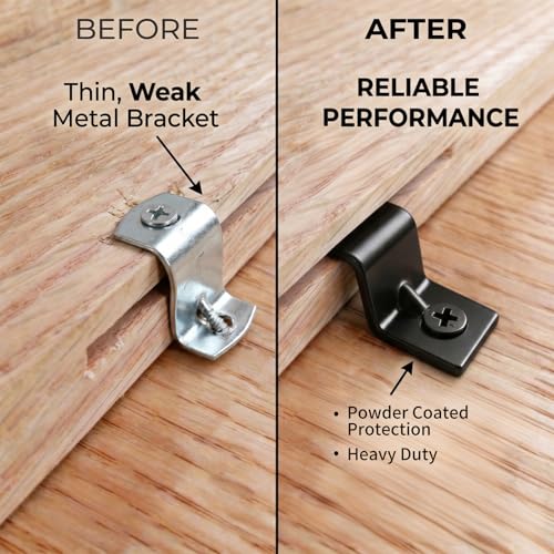 Black Z Clips Table Top Fasteners - 40 Pack Heavy Duty Metal