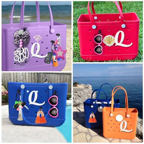 Customizable Alphabet Letter Charms for Bogg Bags - White