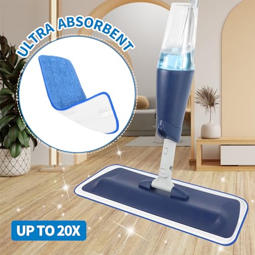 AmaVins Sky Blue 3-Pack Microfiber Mop Pads, 16.5"x5.5"