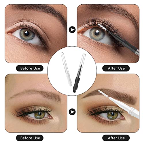 CANIPHA 20 Pcs Micro Eyebrow Spoolie Brushes with Caps for Lash Lamination
