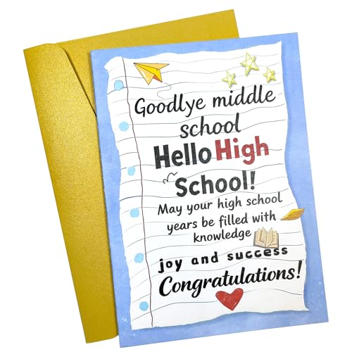 8th Grade Graduation Card Book with Envelope - Keepsake Gift