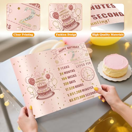 2nd Birthday Greeting Card & Party Decoration for Girls & Daughters