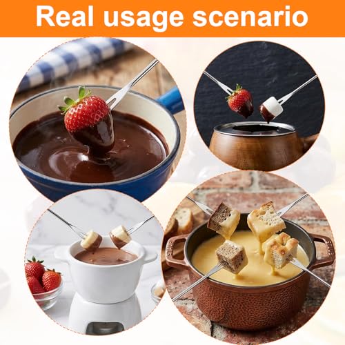 Cobee 6-Piece Stainless Steel Fondue Fork Set with Color-Coded Handles