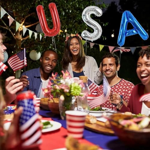 American Flag Star Foil Balloons - July 4th Independence Day Decor