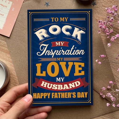Romantic Father's Day Card for Husband from Wife - 8" x 5.3"