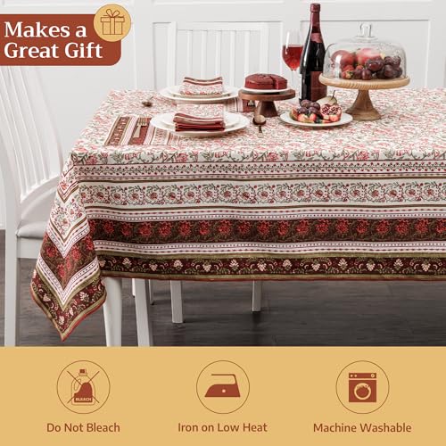 Maison d'Hermine Reveille Au Jardin Tablecloth 70x140 Inch Rectangular Cotton - Fall & Holiday Design