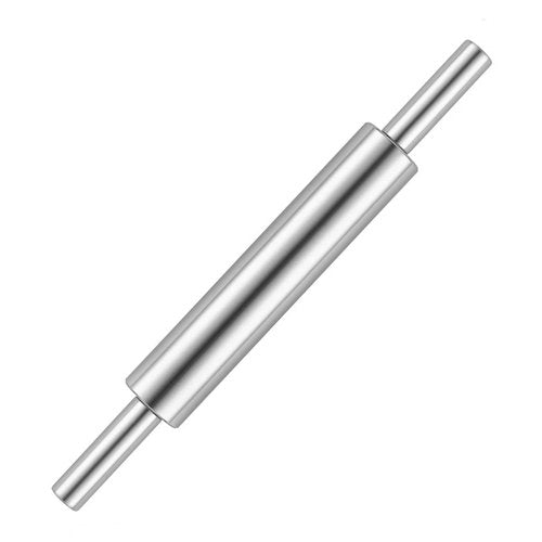 REDANT 17-Inch 18/8 Stainless Steel Rolling Pin - Metal Dough Roller for Baking, Pizza, Chapati & Cookies - Non-Slip Handles, Dishwasher Safe