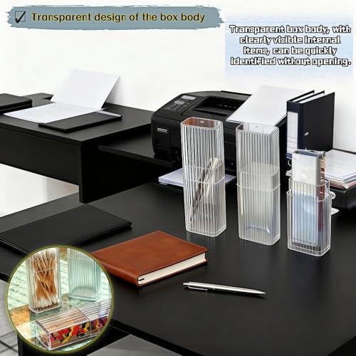 Clear Mini Storage Boxes 4-Pack, Transparent Travel Organizers for Q-Tips and Small Essentials