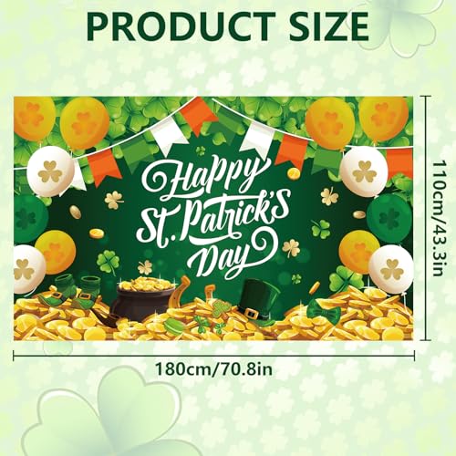 St. Patrick's Day Banner - Happy Holidays Backdrop 71x43in