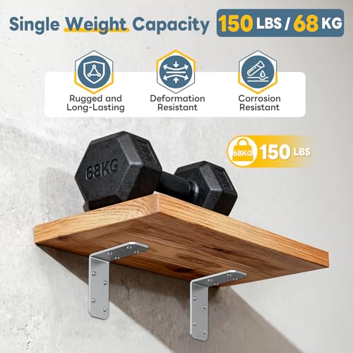 YogePote 3"x3"x1.2" L Brackets for Wood, Galvanized Steel Angle Brace (4PCS)