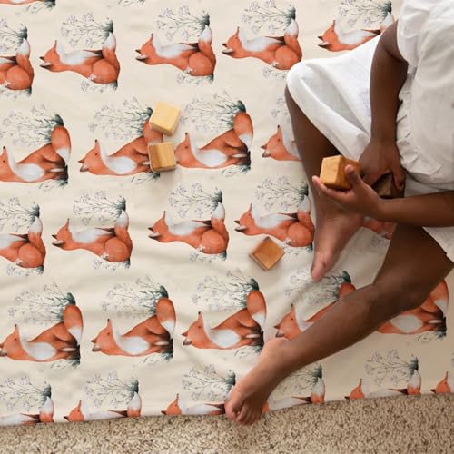 Boho Fox Baby Blanket 30x40 - Soft Dotted Mink & Fleece Receiving Blanket
