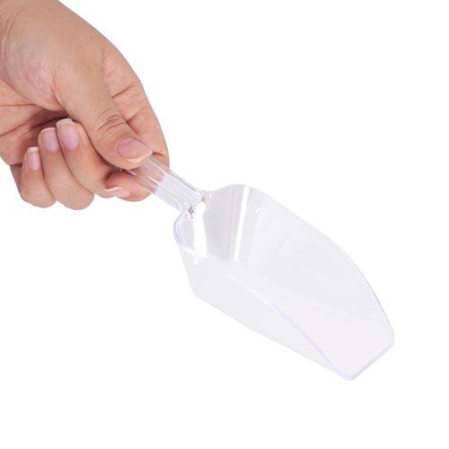 6Pcs Clear Plastic Ice Scoop, 7.5 Inch Multi-purpose Kitchen Scoops for Party Wedding Food Popcorn Snack Cookie Candy Sugar Bar Jars Freezer Dry Goods (Clear)