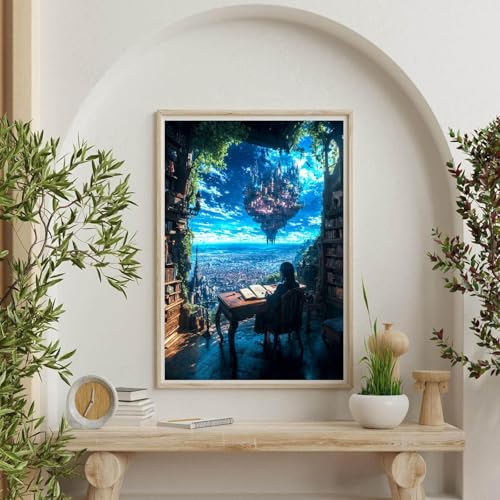 5D Diamond Painting Kit - Sky Castle Design, 12x16-inch Canvas