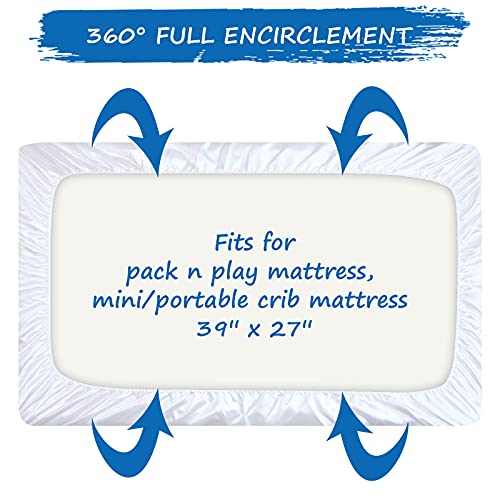 Coldwind Satin Pack and Play Sheet - White Fitted Mini Crib Mattress Cover