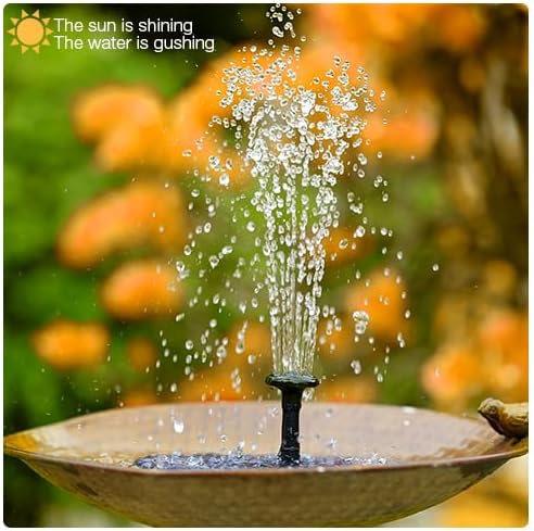AISITIN Solar Garden Fountain - 3.5W Floating Pump with 6 Nozzles for Bird Bath & Aquarium