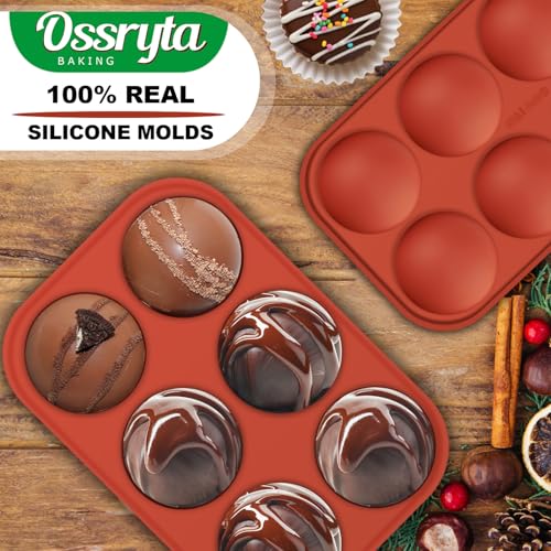 Ossryta 6-Cavity Silicone Molds for Hot Chocolate Bombs & Desserts