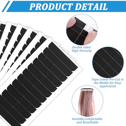 Molain 180 Pcs Hair Extension Tape Double Sided Replacement Adhesive