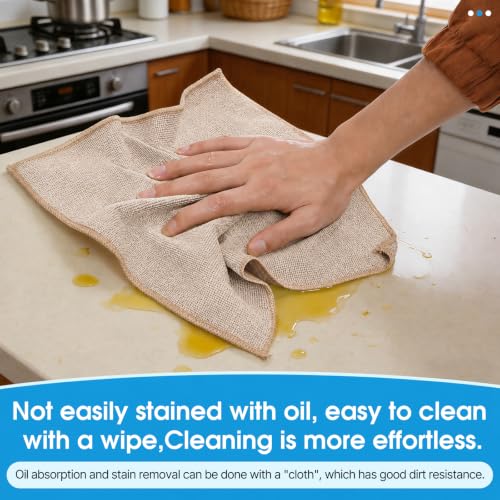 QYL Microfiber Cleaning Cloths, 12 Pack Beige 11.8" x 11.8"