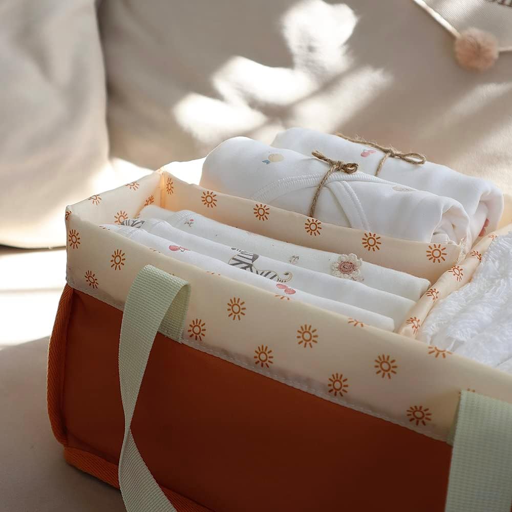 MOMIGO Baby Diaper Caddy Organizer - Portable Nursery Storage Basket for Diapers & Wipes | Ideal Newborn Gift