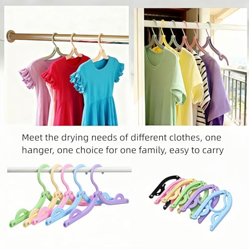 12 Pcs Travel Folding Hangers - Portable Anti-Slip Clothes Drying Rack