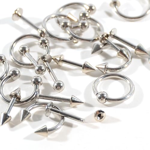 Punk Nail Charms Set - 14 Tungsten Carbide Studs & Rings