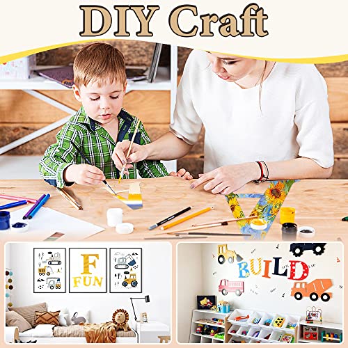 Unfinished Wooden Letters Set - 12" & 6" Craft Decor (U)