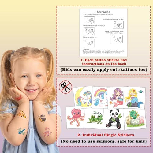 Kopokita 104 Pcs Kids Temporary Tattoos Assorted Party Favors