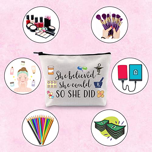 Pharmacy Technician Makeup Bag Graduation Gift Canvas Cosmetic Pouch