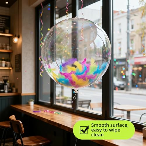 24 Inch Clear Bubble Balloons Pack of 25 - DIY Transparent Party Decorations